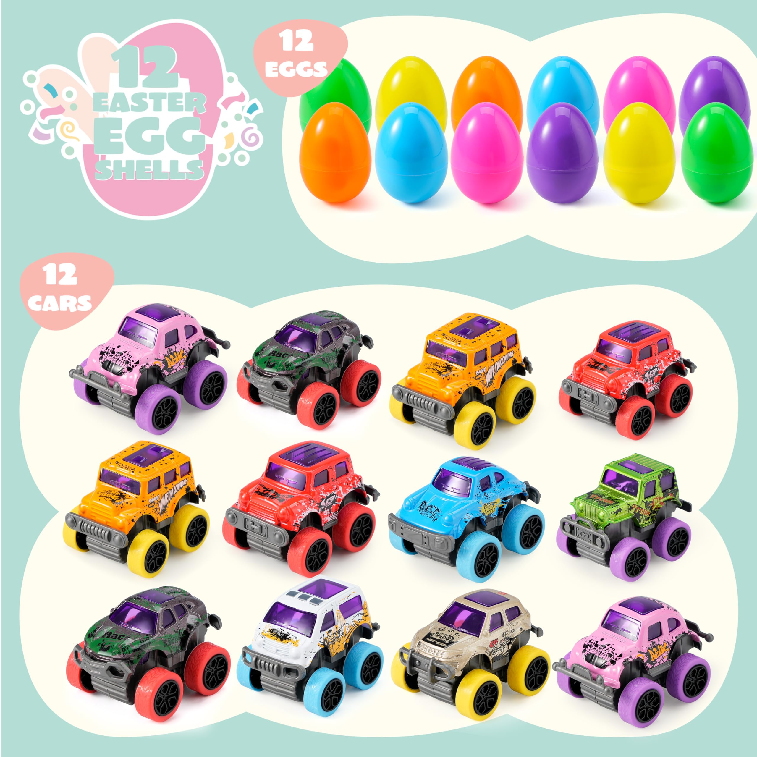 JOYIN eggs with eight monster car designs for diverse play