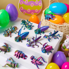 JOYIN Easter eggs closeup reveals detailed 3D insects for tactile play.