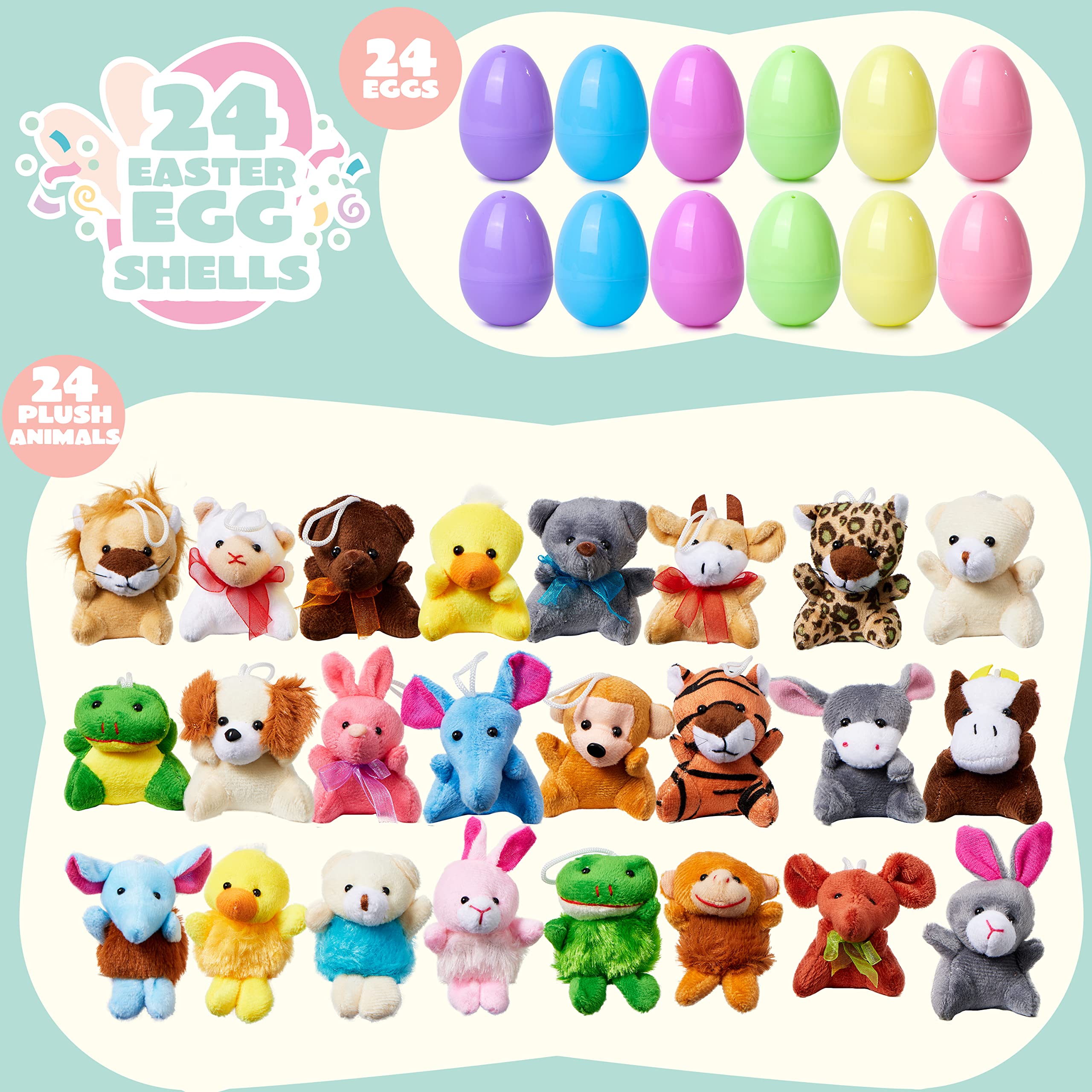 JOYIN Easter eggs reveal tiny plush toys perfect for classroom prizes.