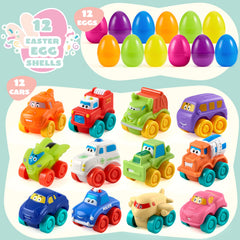 JOYIN colorful eggs revealing soft, bouncy toy cars for toddler play