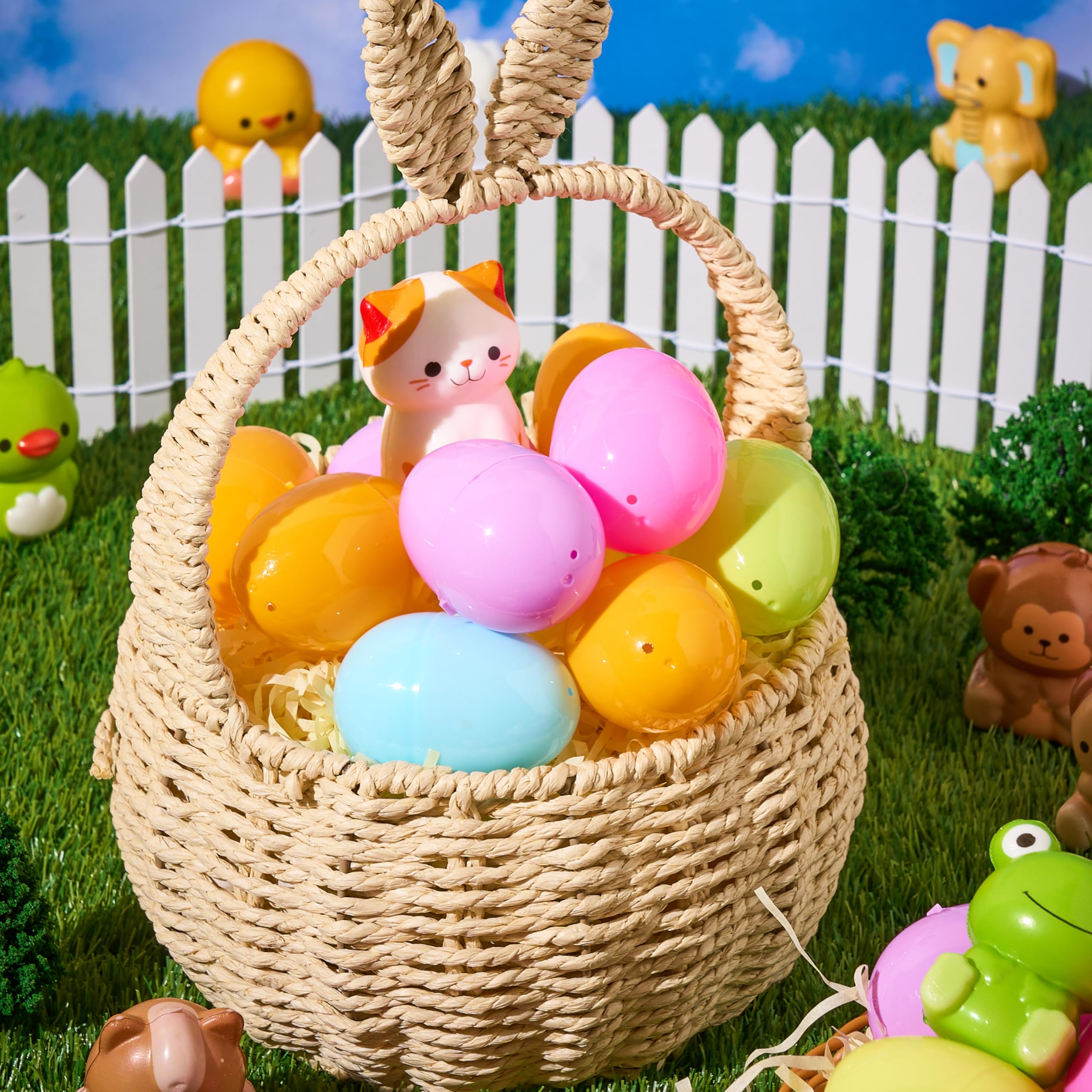 JOYIN Easter eggs with horse mochi squishy, vibrant mood booster for parties.