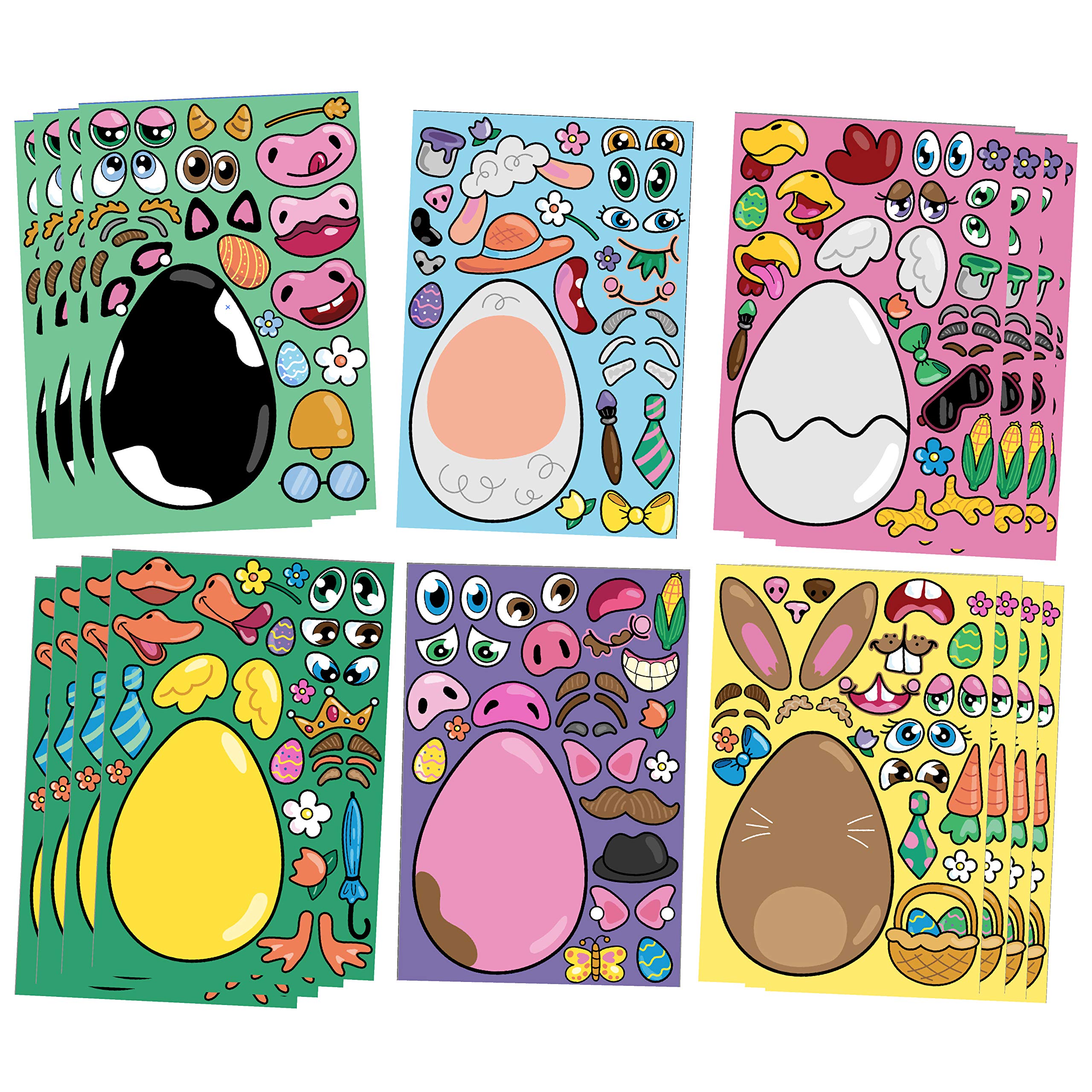 JOYIN Easter stickers bunny face ideal for egg hunt crafts.