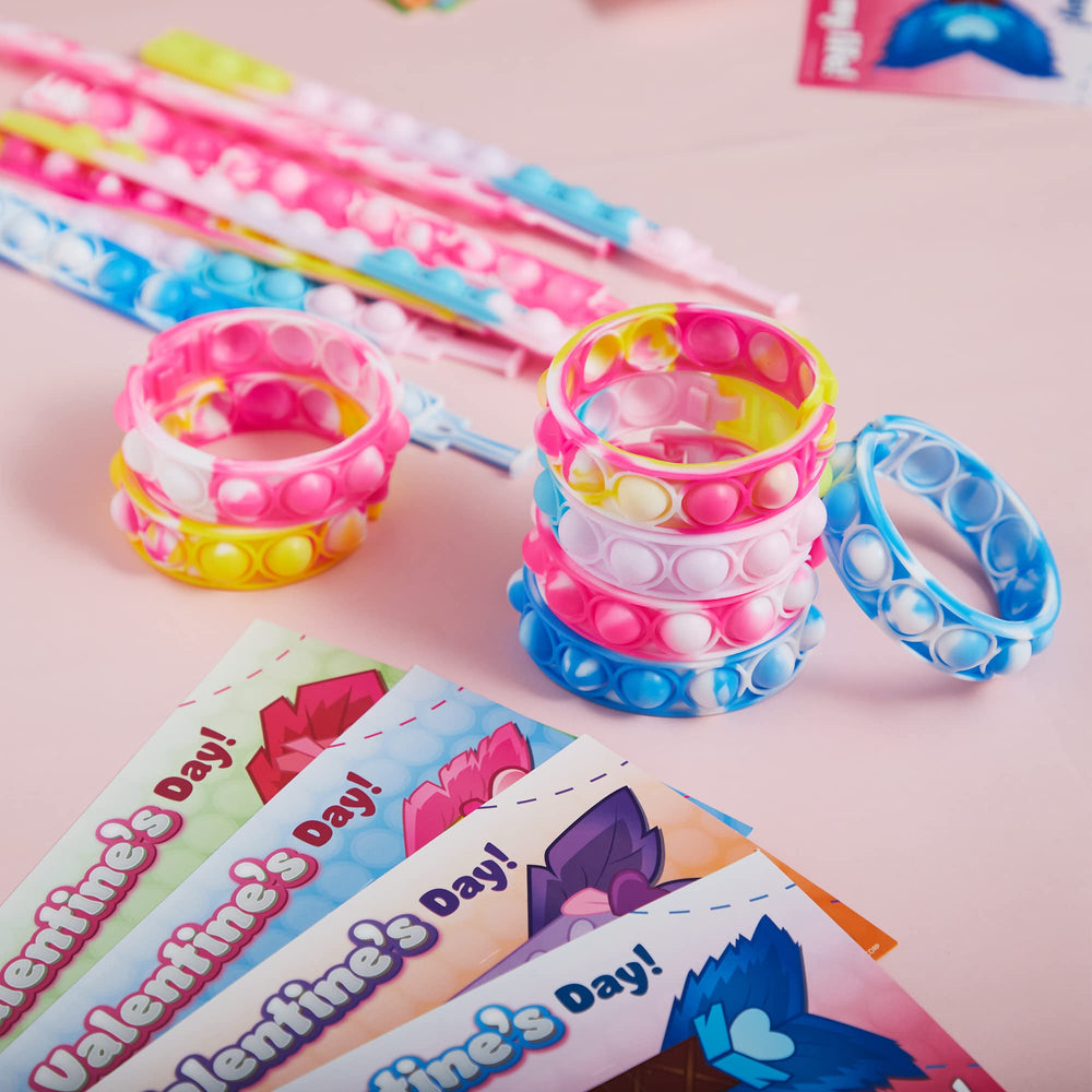 JOYIN easy-to-use bubble pop bracelet close-up, simple activity for valentines.