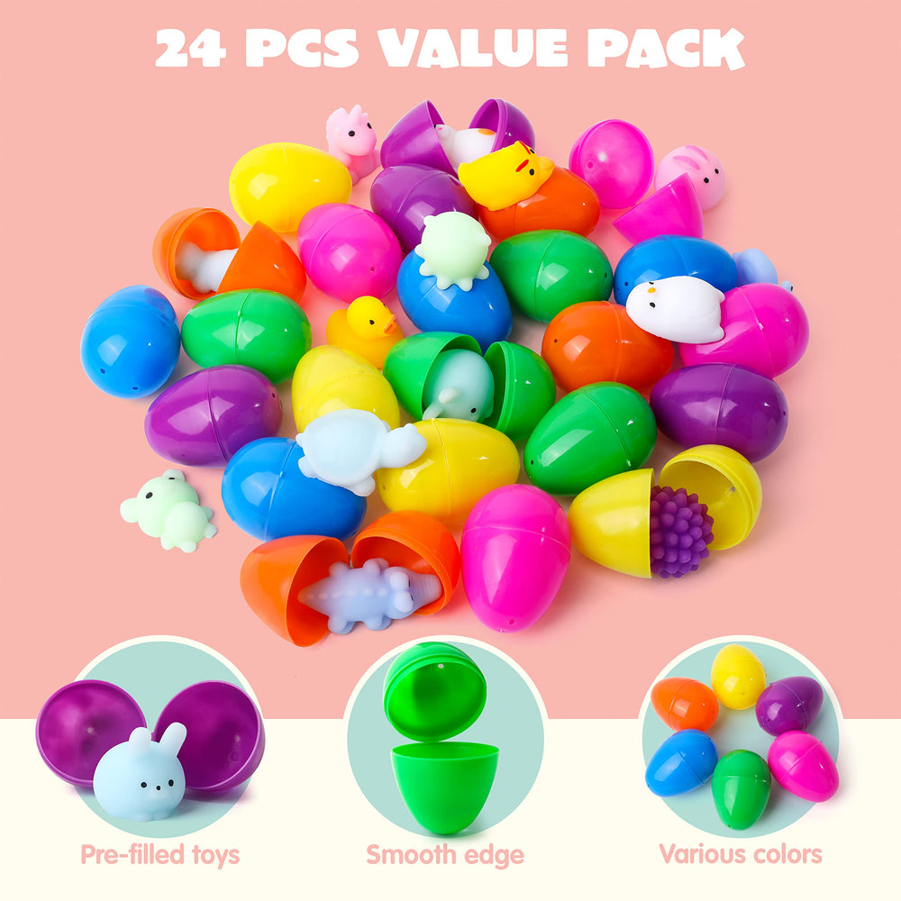 JOYIN eggs sized 2.4 inches tall by 1.7 inches wide for a satisfying display