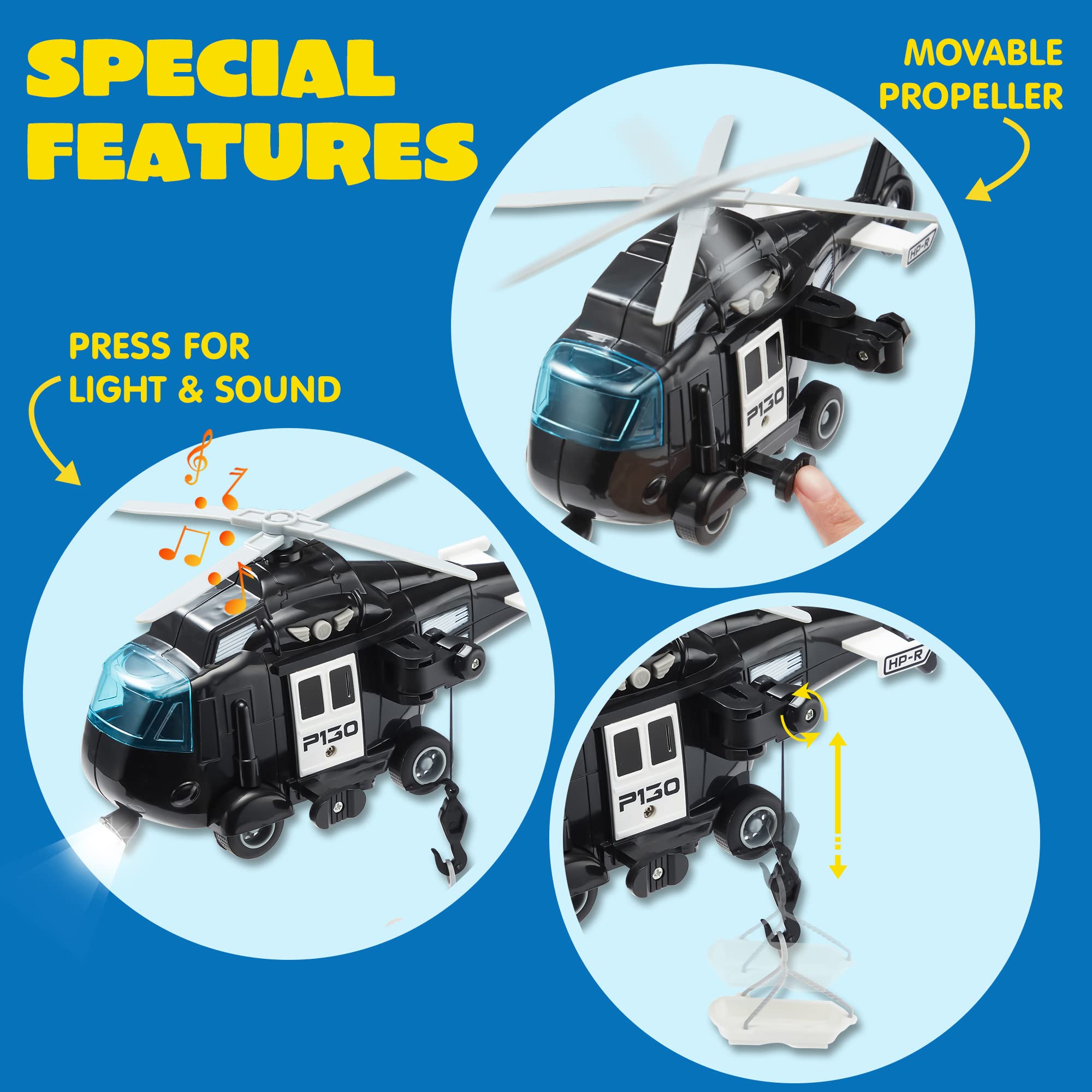 JOYIN emergency vehicles playset lights and sounds for immersive pretend play