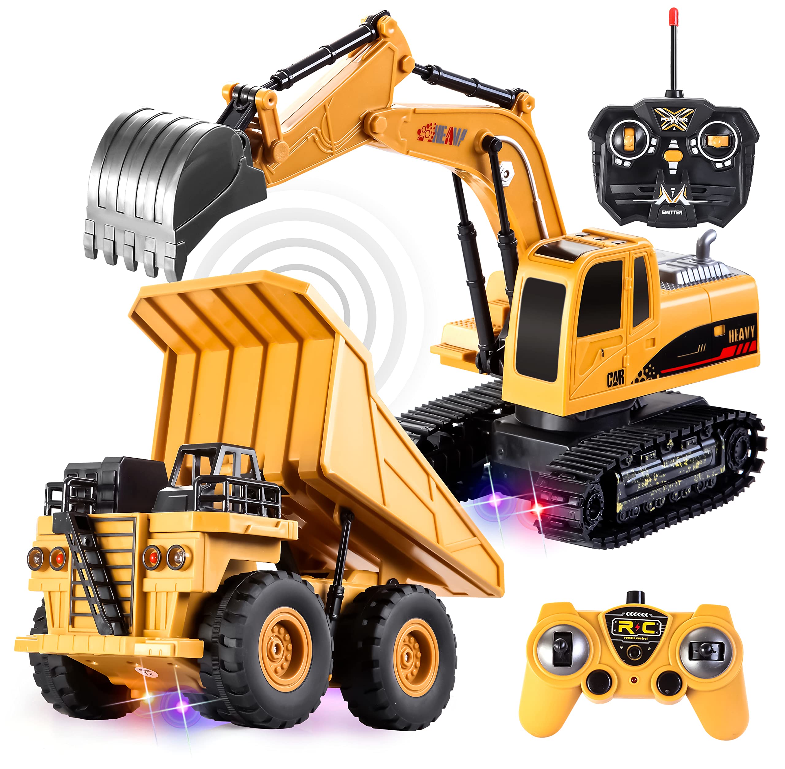 JOYIN excavator front view shows durable design for safe digging play
