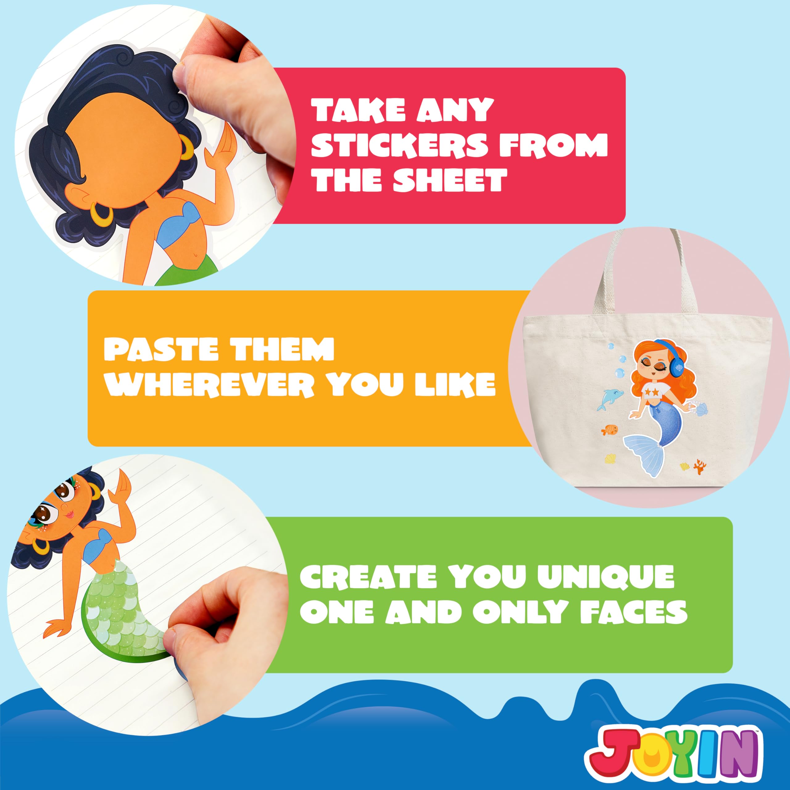 JOYIN Eyes, mouths, and eyebrows designs let kids personalize characters
