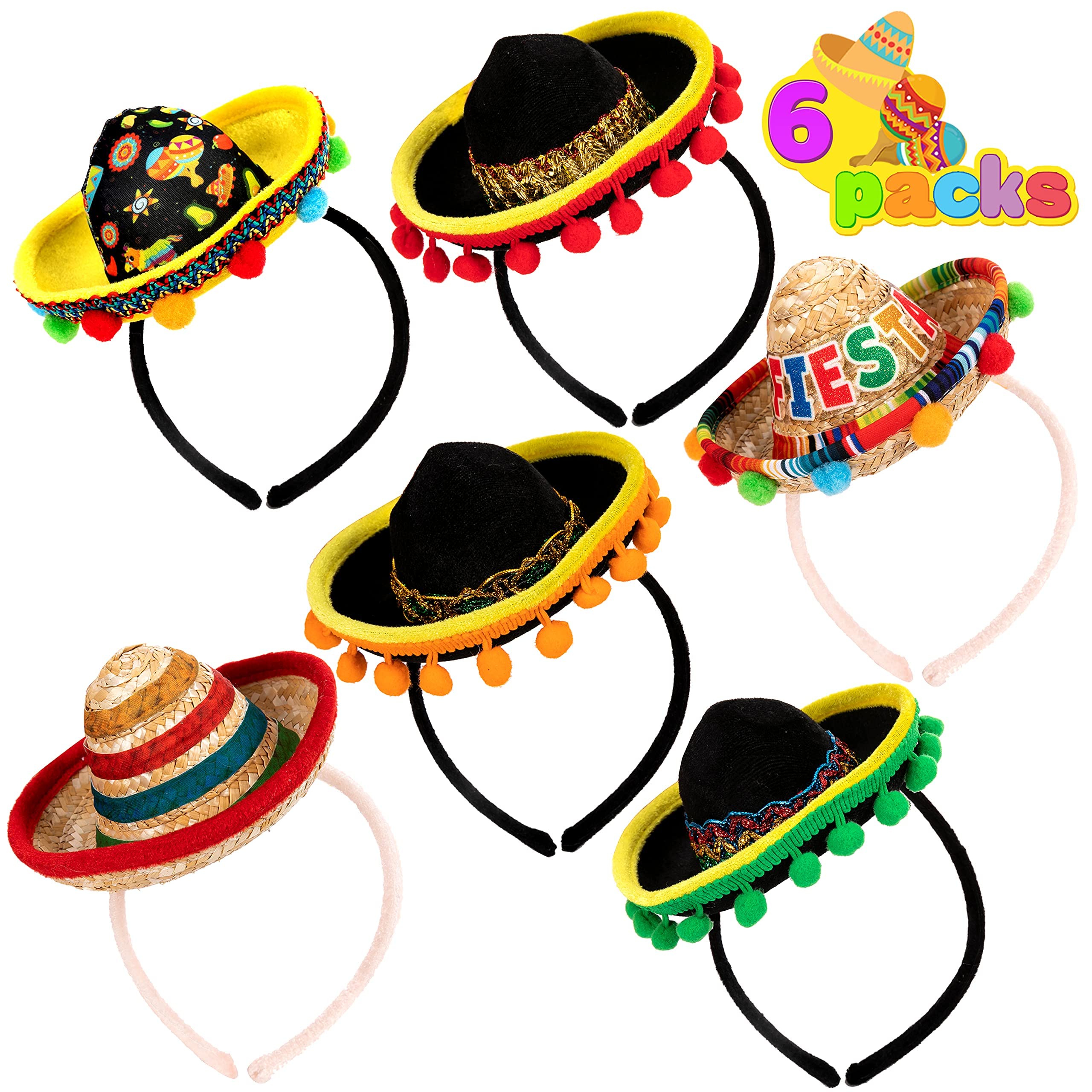 JOYIN fabric sombrero headband with vibrant patterns for festive photos