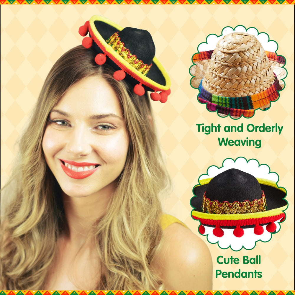 JOYIN fabric sombrero headbands pattern C for vibrant fiesta looks.