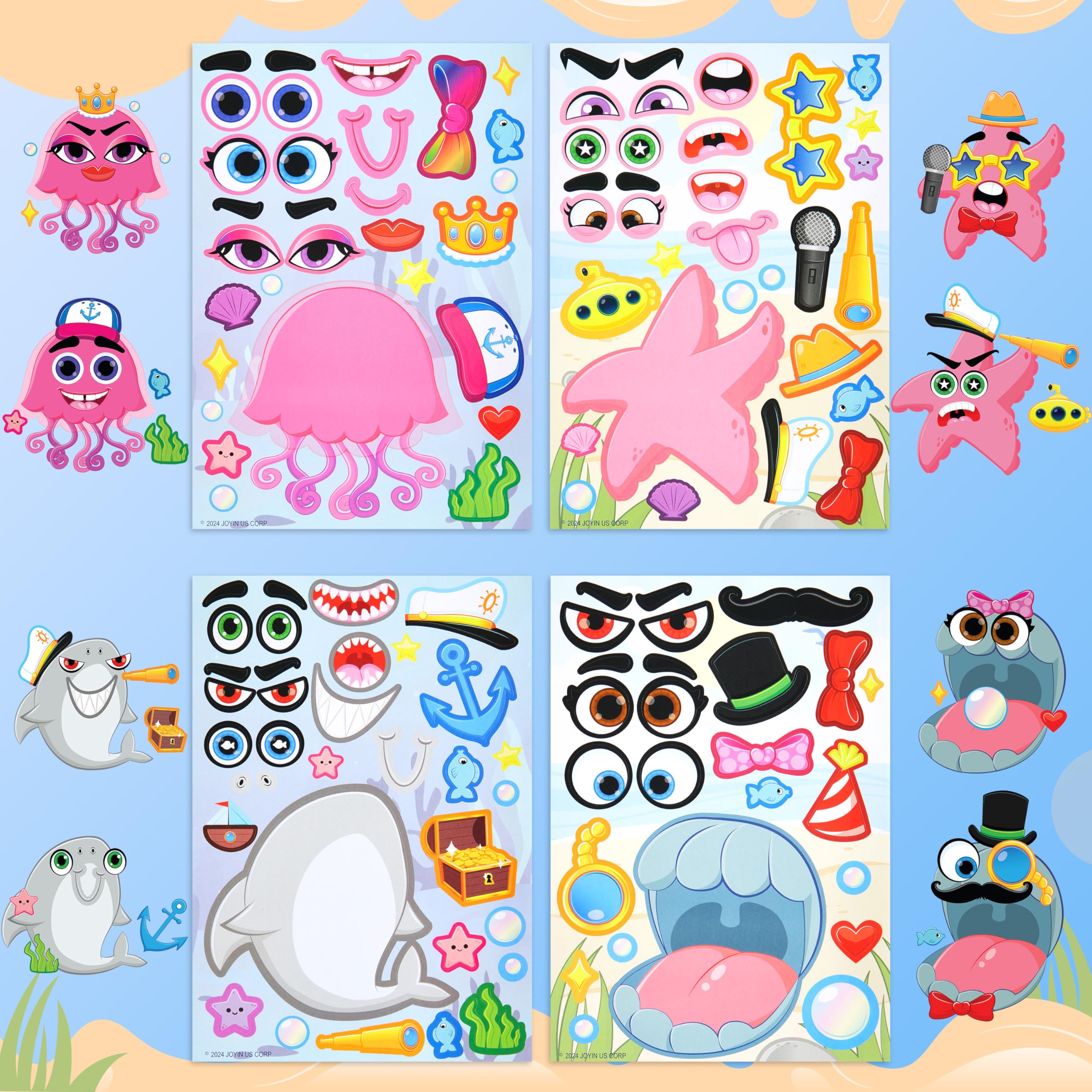 JOYIN face-design stickers with eyes, mouths, and eyebrows for silly faces