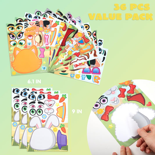 JOYIN face-mix stickers with eyes, mouths, and eyebrows for silly characters.