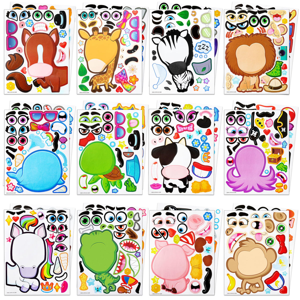 JOYIN face stickers lion – playful safari design for creative party crafts and pretend play.