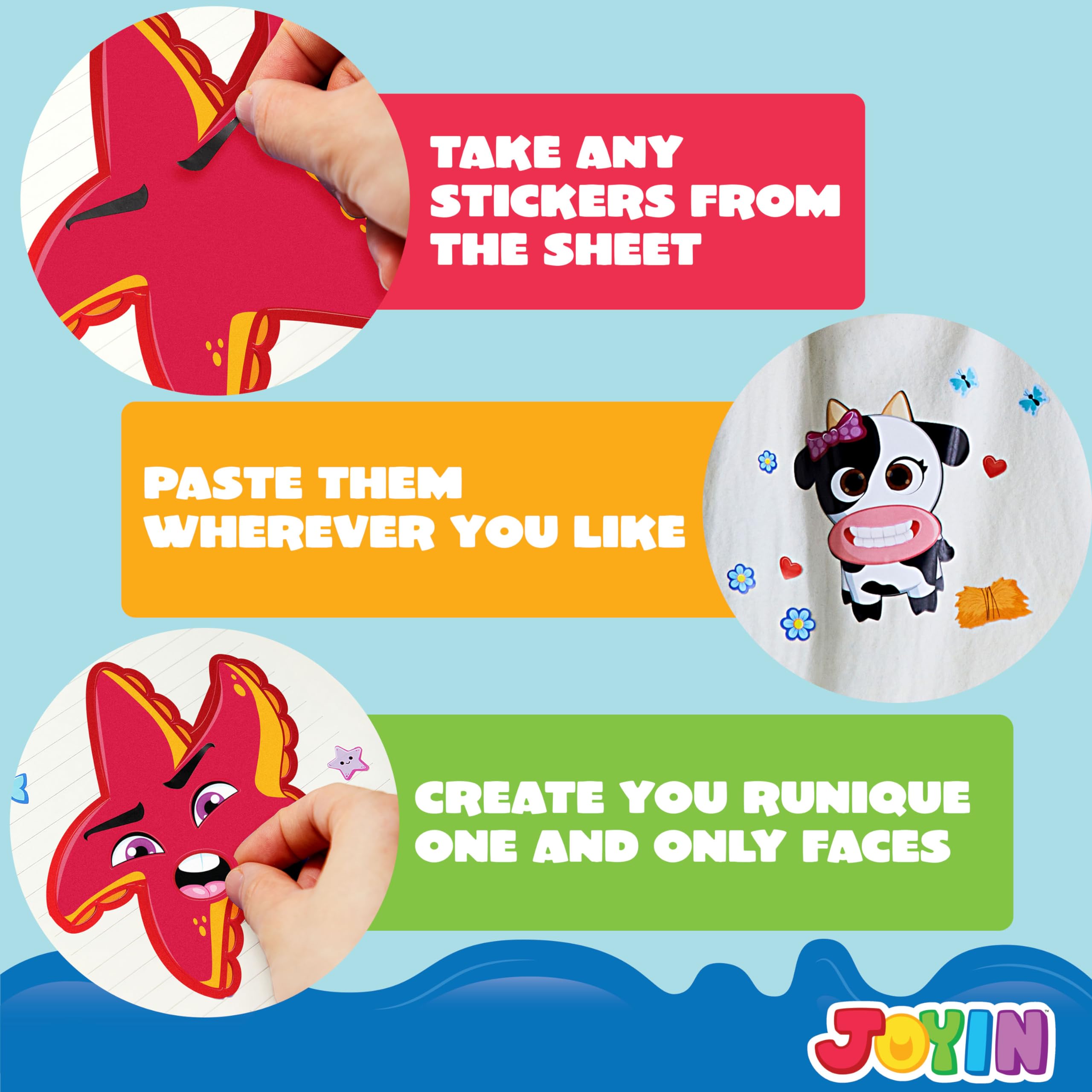 JOYIN face stickers shark – bold sea vibe for dynamic crafts and party fun.