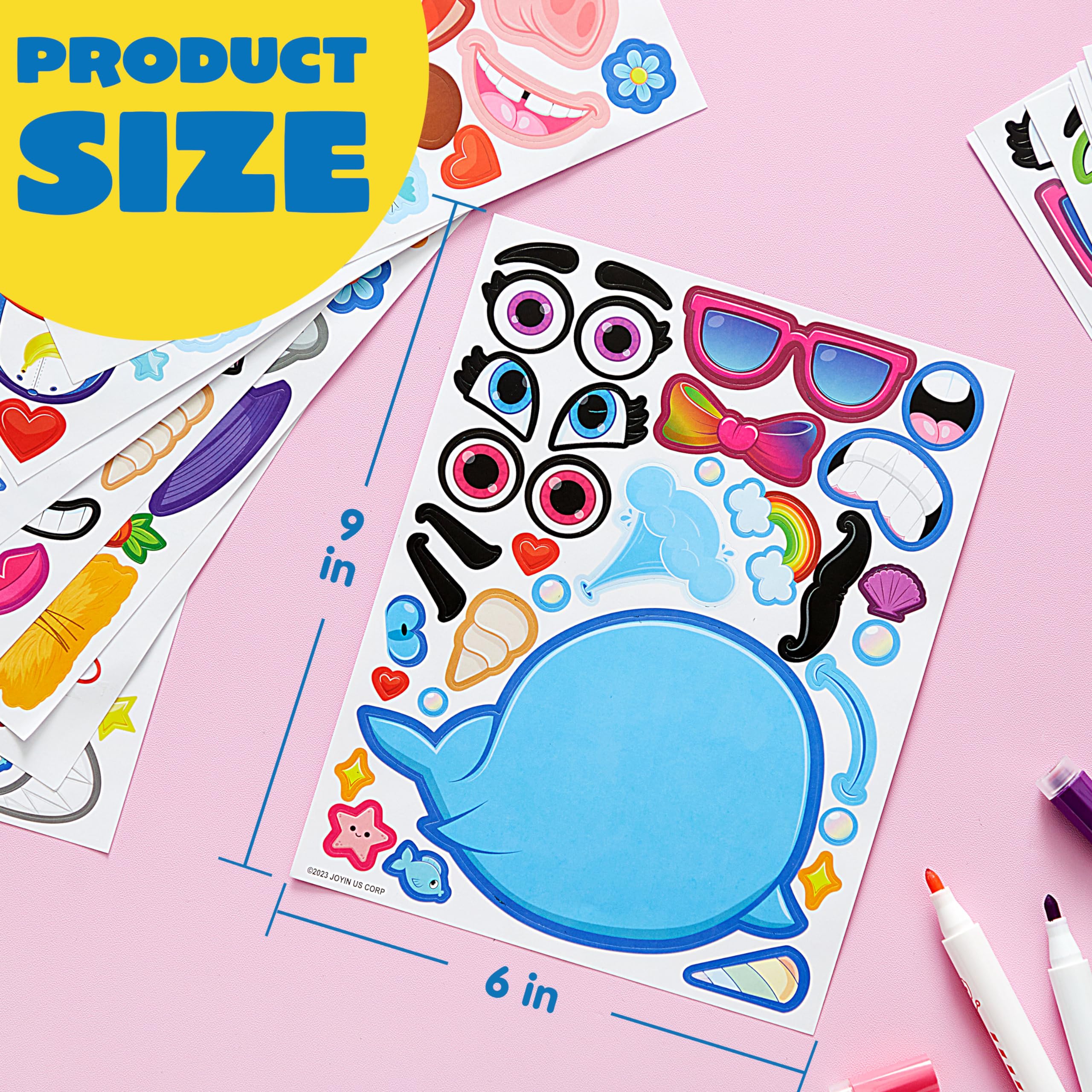 JOYIN face stickers unicorn – magical design sparks creative storytelling and classroom activities.