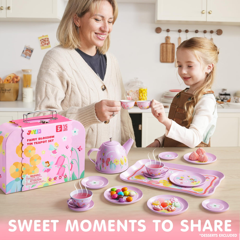 JOYIN Fairy Blossom Tea Set with children promotes creative social interaction