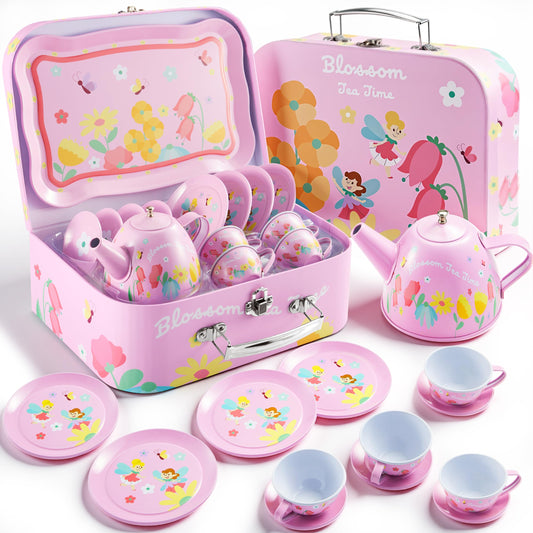 JOYIN Fairy Blossom Tea Set teapot for imaginative pretend play and tea party fun