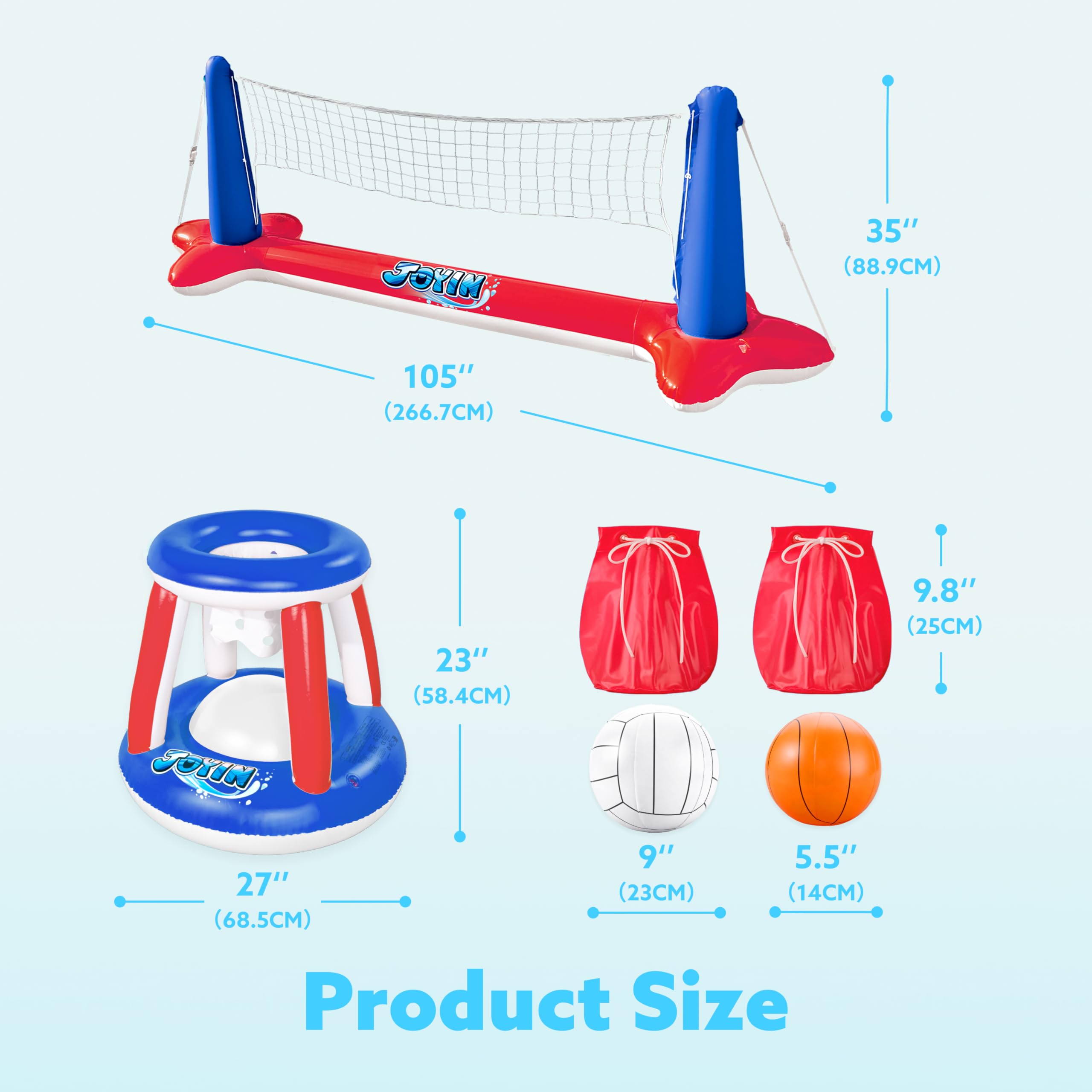 JOYIN family enjoying outdoor play with a versatile pool game set.