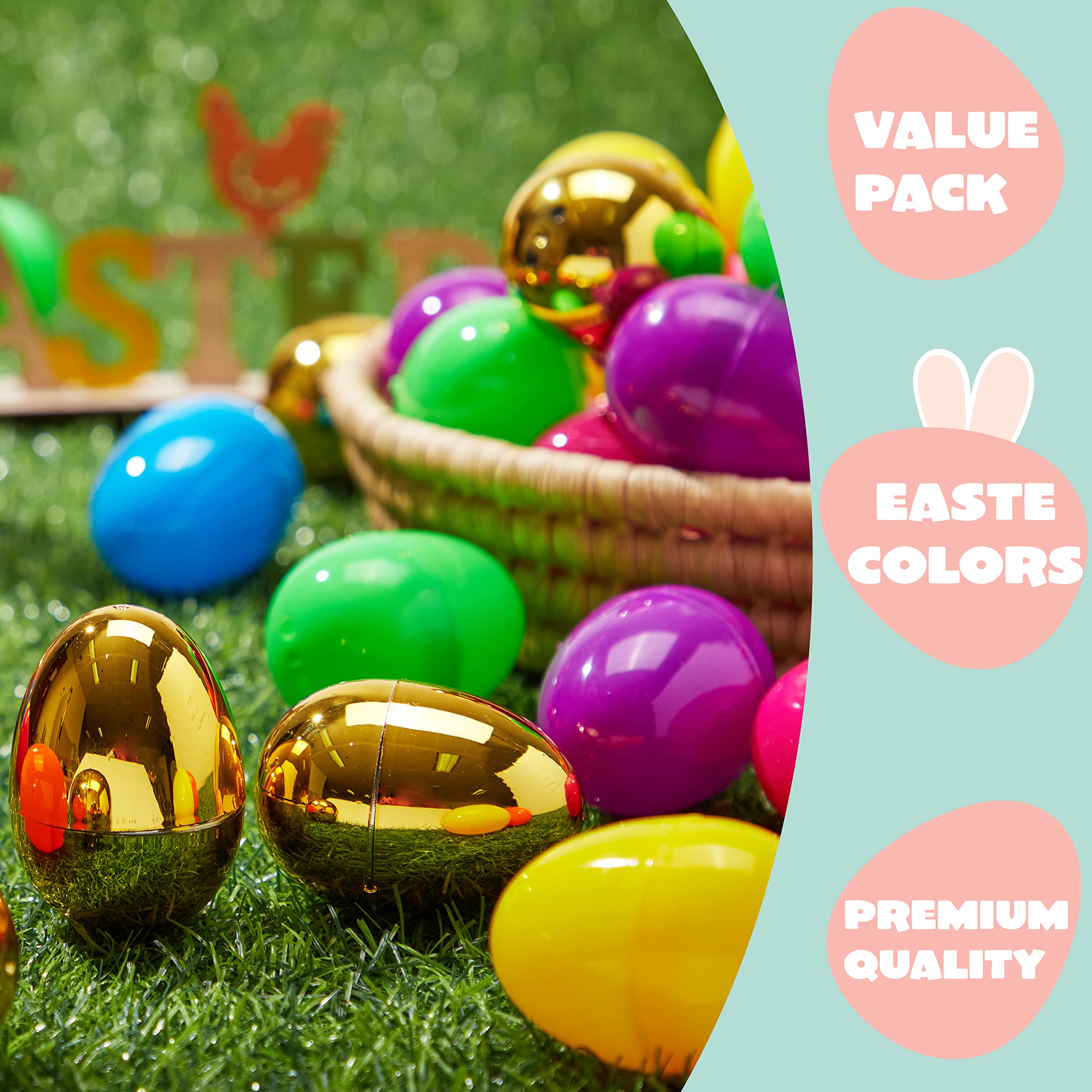 JOYIN-fillable easter eggs 2-3 inch opening for easy filling.