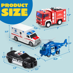 JOYIN fire truck close-up showcases bold colors and sturdy construction.