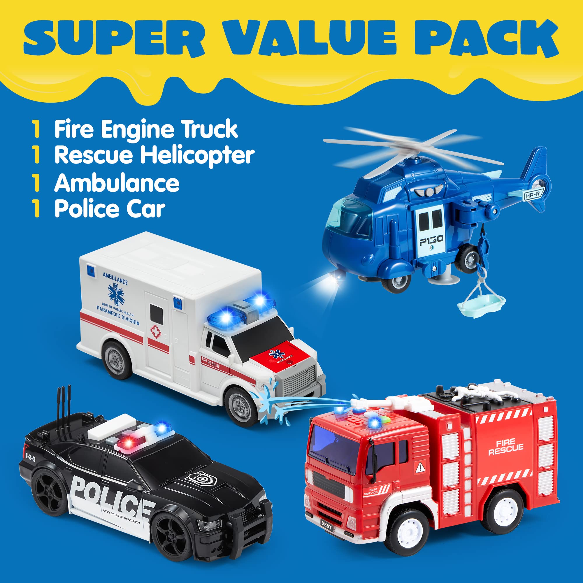 JOYIN fire truck with friction wheels sparks active play and fine motor practice.