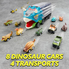 Joyin dinosaur truck lights and sounds engage toddlers during interactive play sessions.