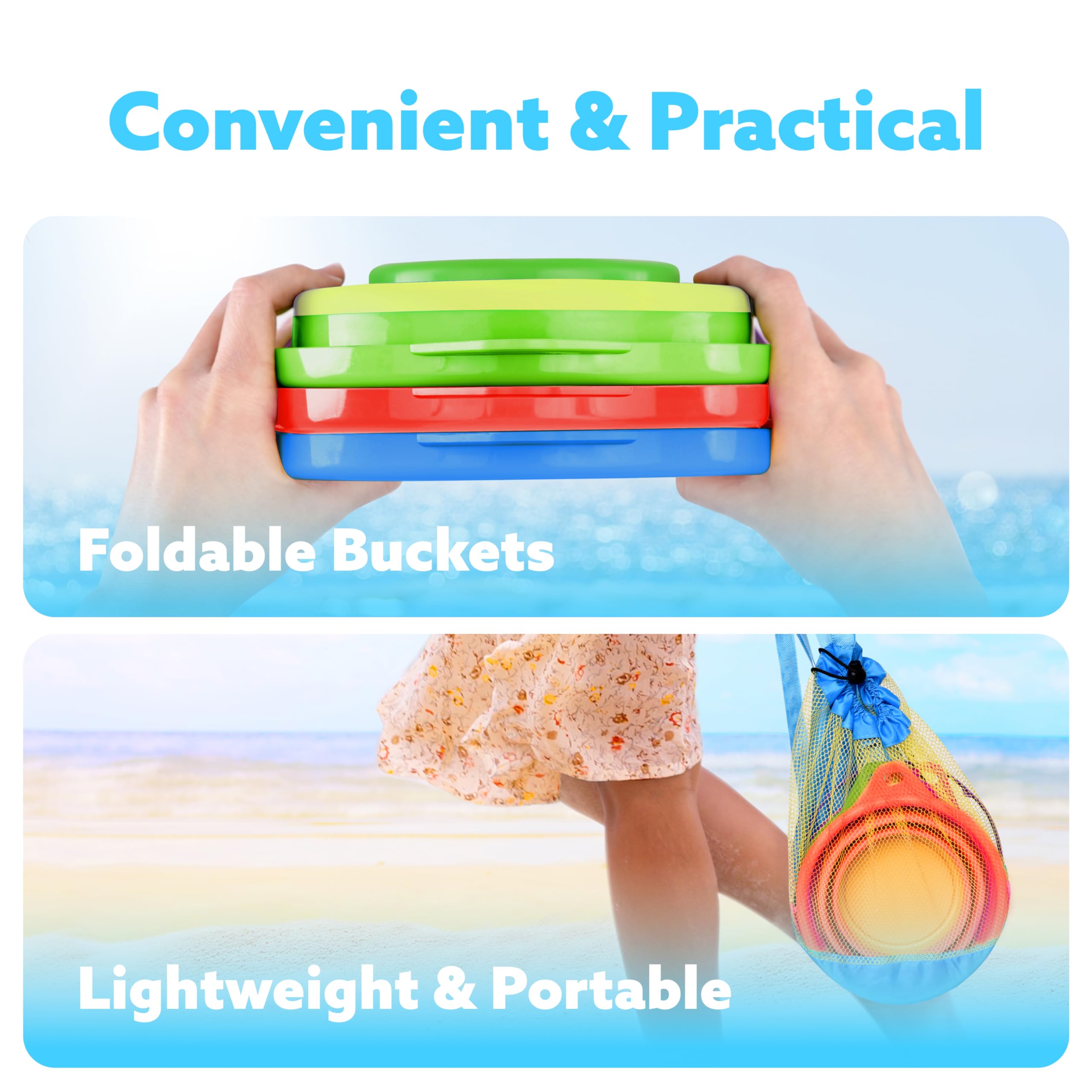 JOYIN folded pail bucket compact storage for travel and cleanup