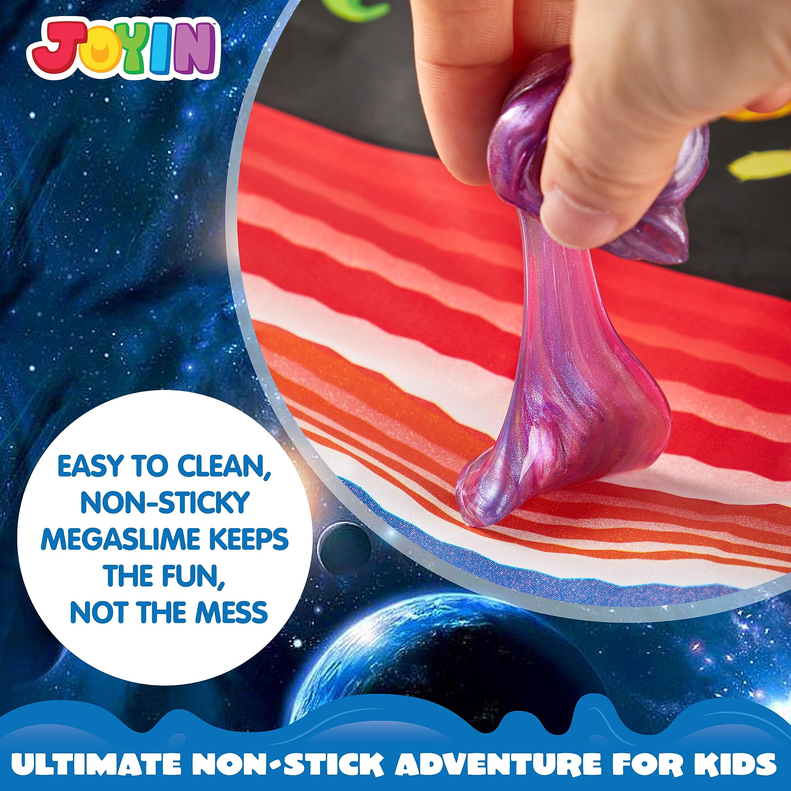 JOYIN galaxy slime cups messfree setup protecting clothes and surfaces