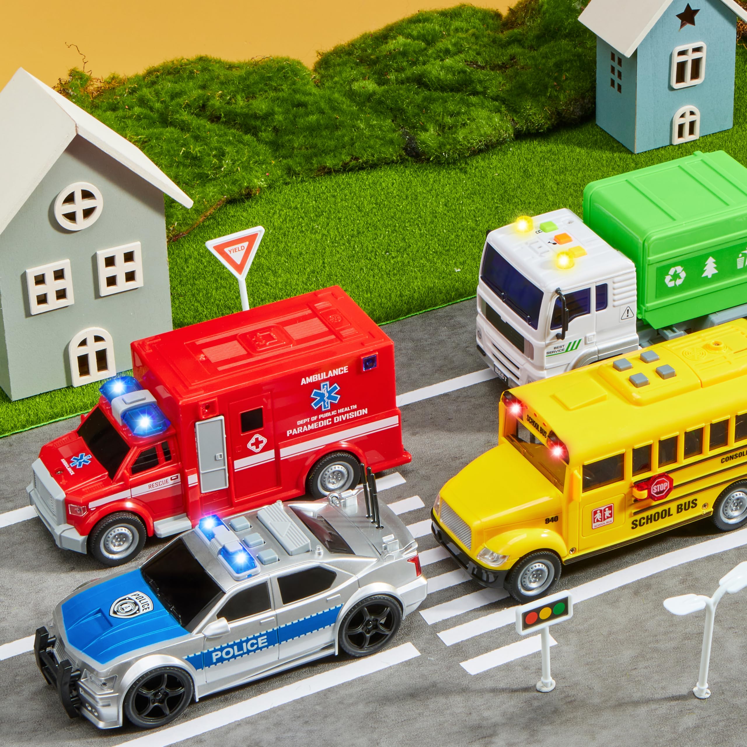 JOYIN garbage truck toy with realistic details for city-themed storytelling