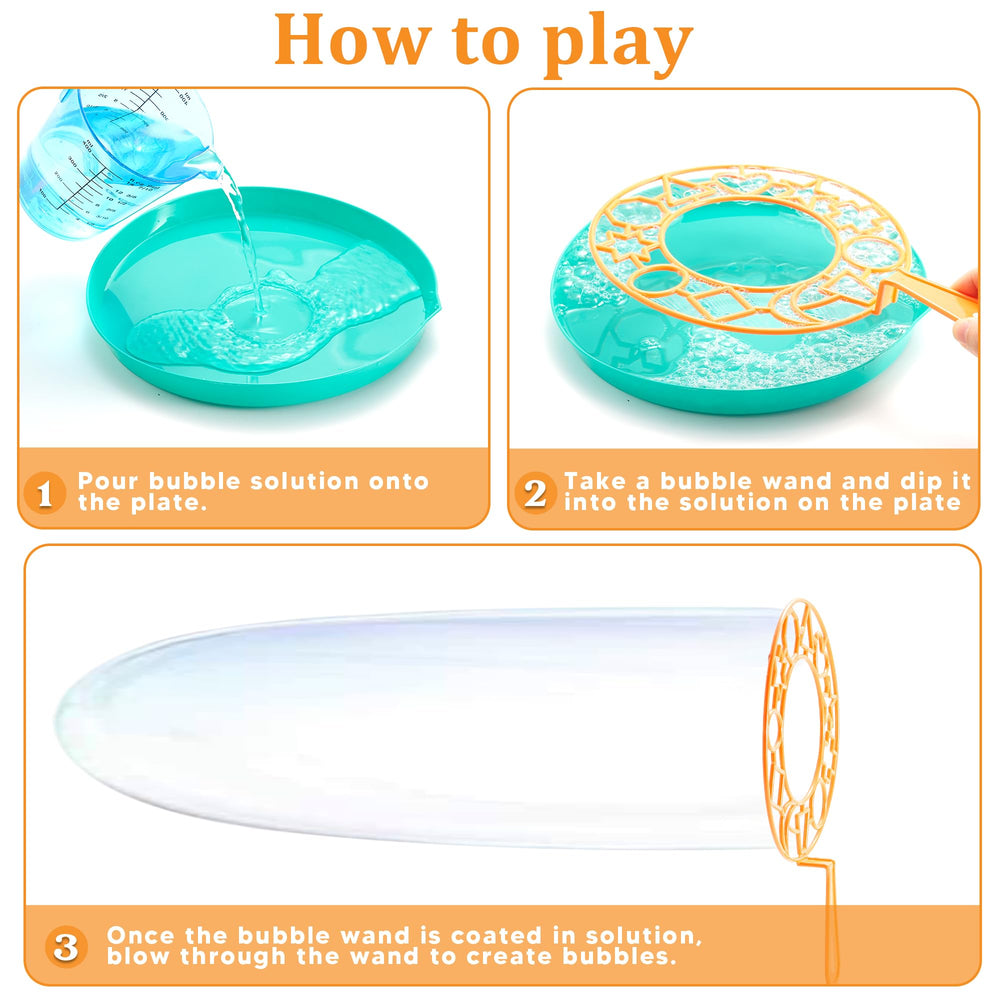 JOYIN giant bubble wands and tray enable colorful bubbles at outdoor parties.