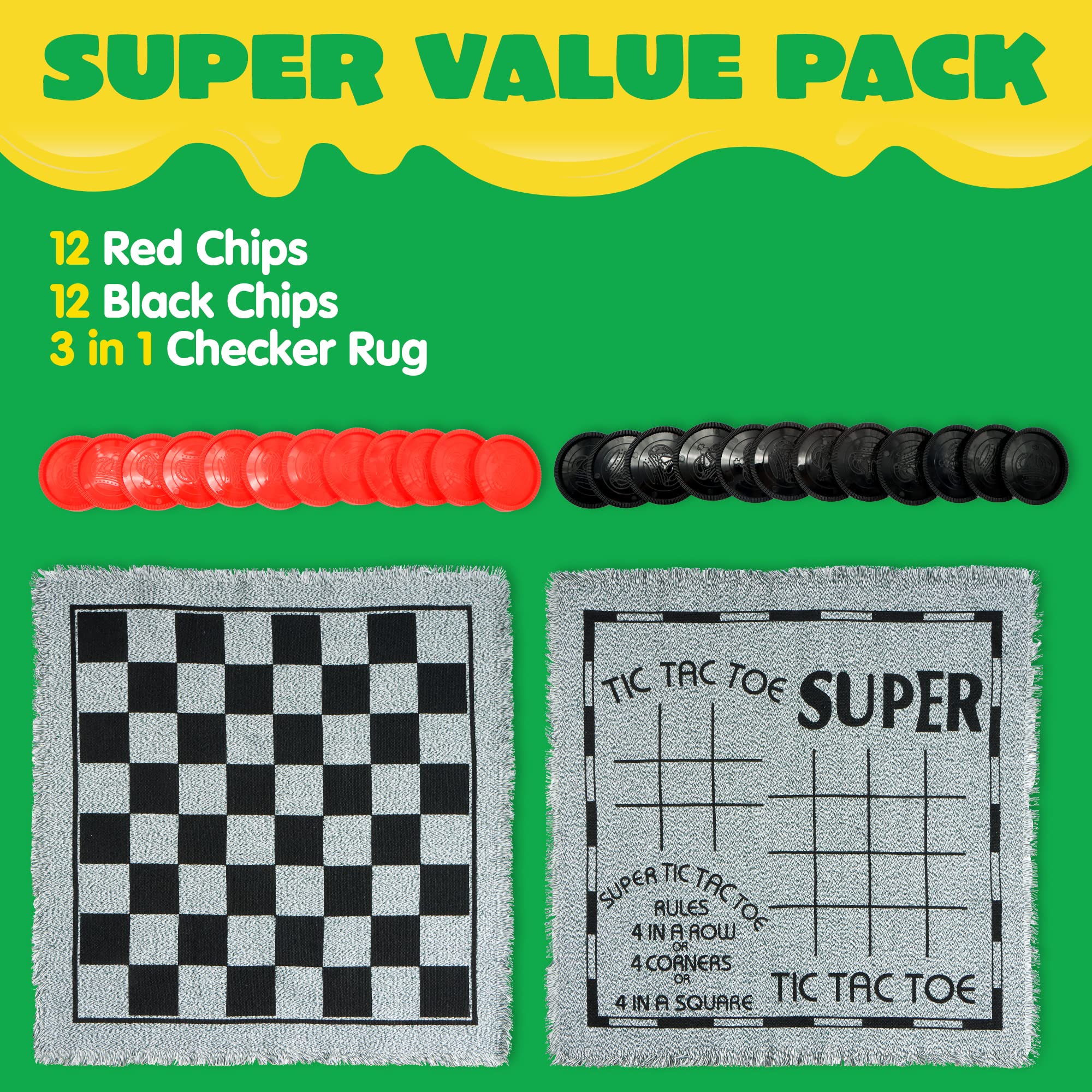 JOYIN 24 red and black chips ready for vintage checkers battles.