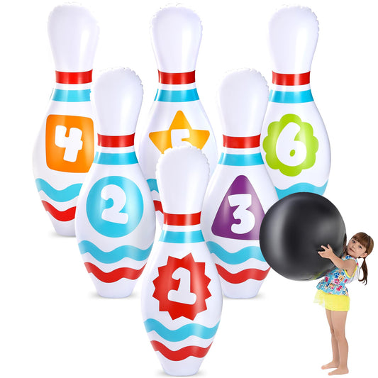 JOYIN giant inflatable bowling pins for party fun and games.