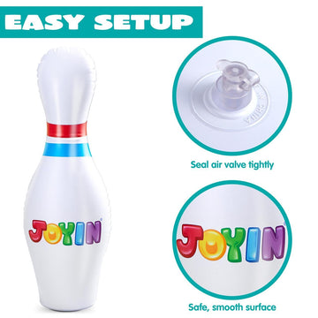 JOYIN Giant Inflatable Bowling Set 27-inch height adds impressive spectacle