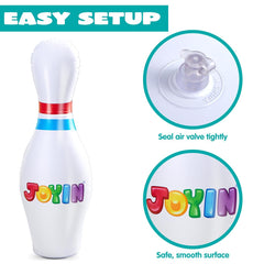 JOYIN Giant Inflatable Bowling Set 27-inch height adds impressive spectacle