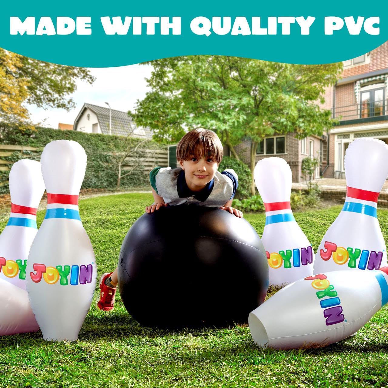 JOYIN Giant Inflatable Bowling Set bowling ball in action at a party for lively celebrations