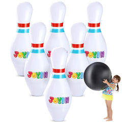 JOYIN Giant Inflatable Bowling Set pins in action for durable family fun