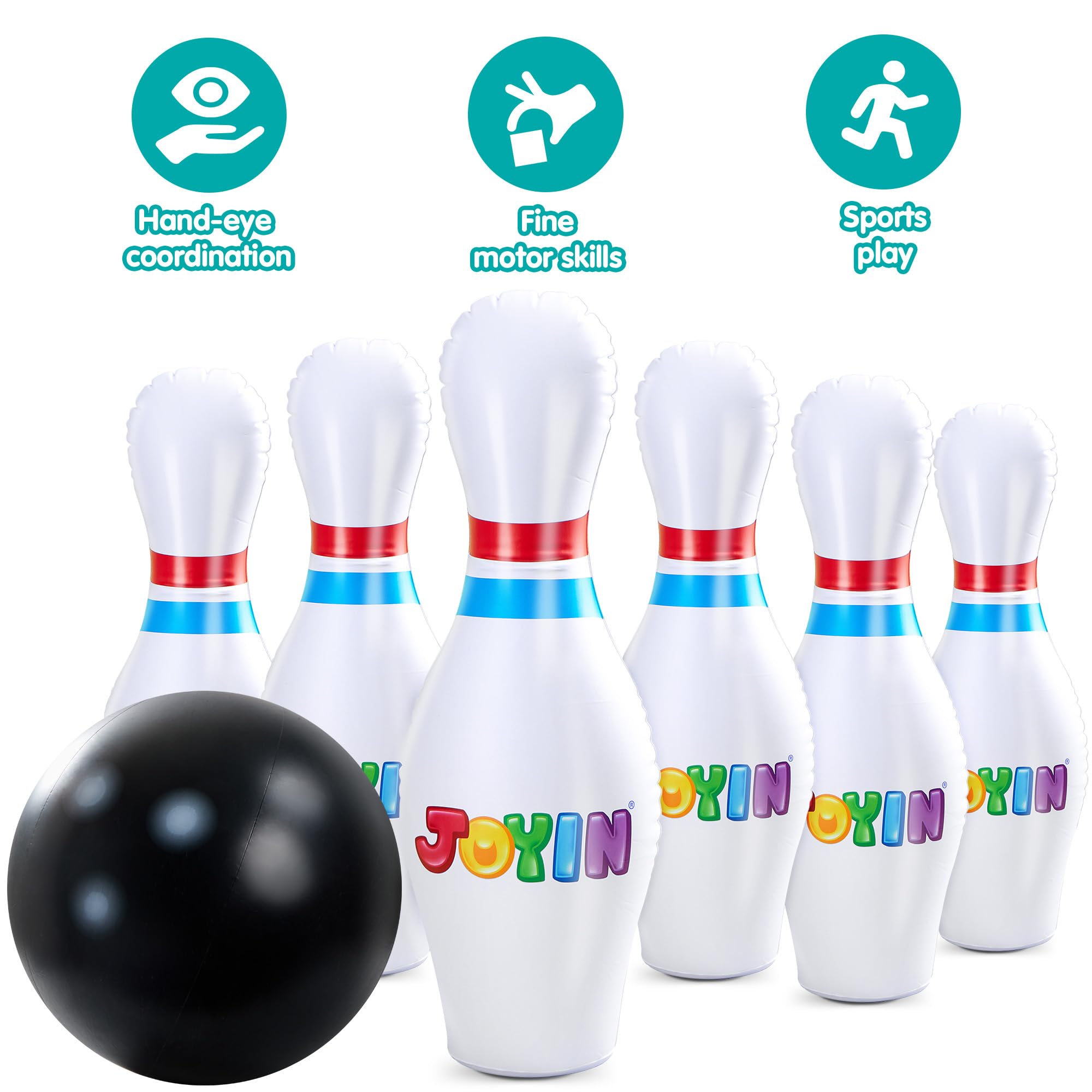JOYIN Giant Inflatable Bowling Set pump included for quick setup