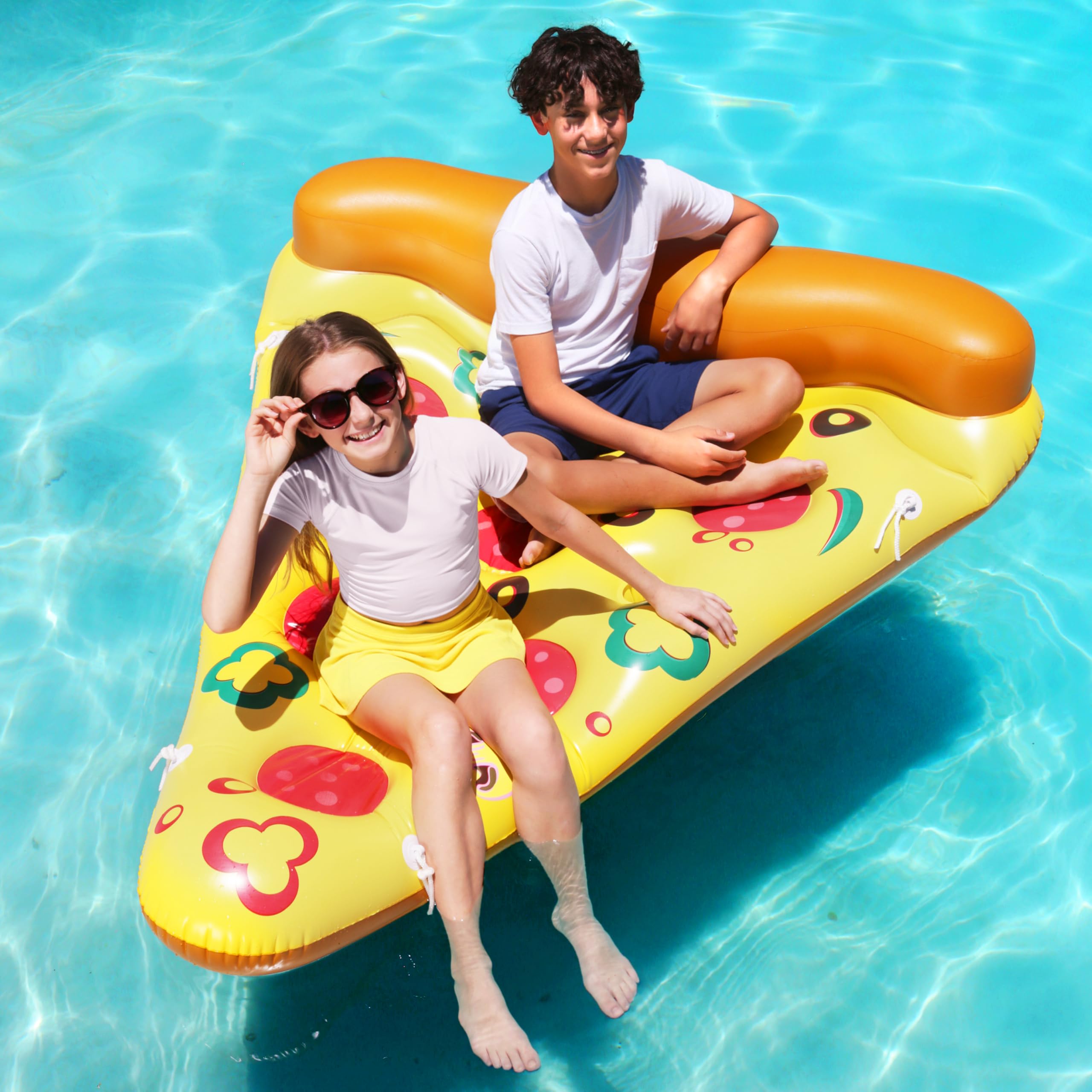 JOYIN pizza slice pool float with carry bag for travel.