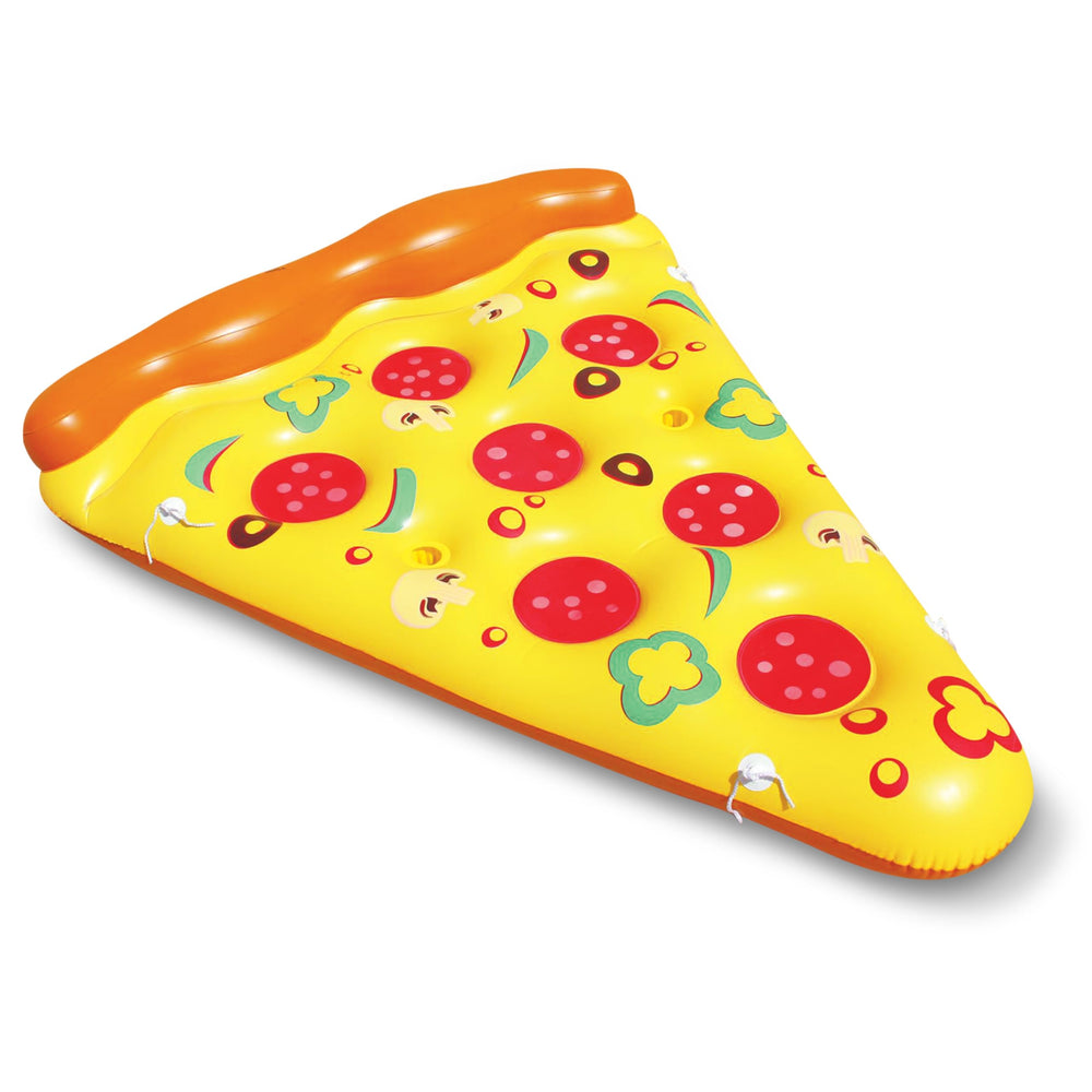 JOYIN Giant Pizza Slice pool float corner view, tear-resistant build.