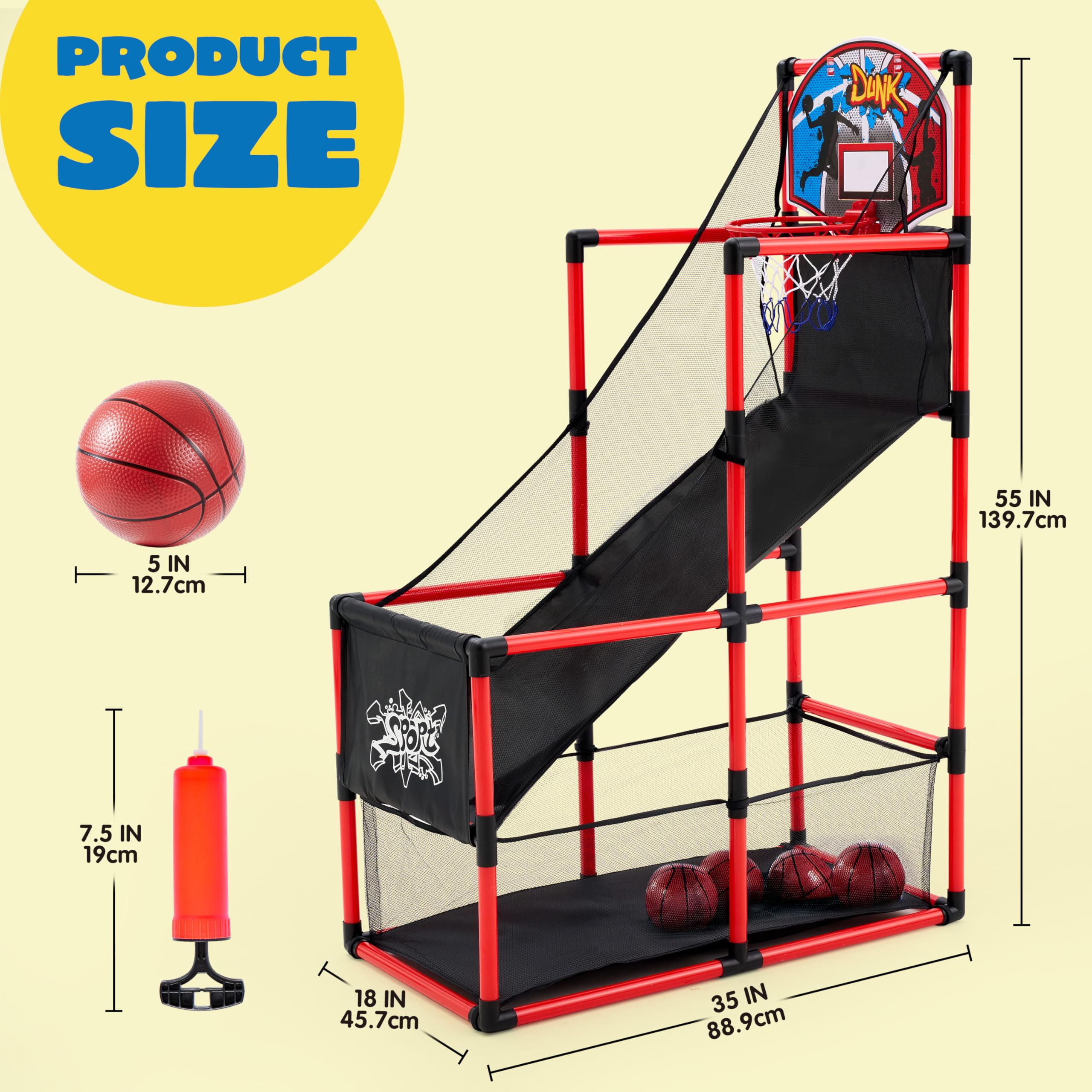 JOYIN gift-ready arcade basketball set for boys and girls