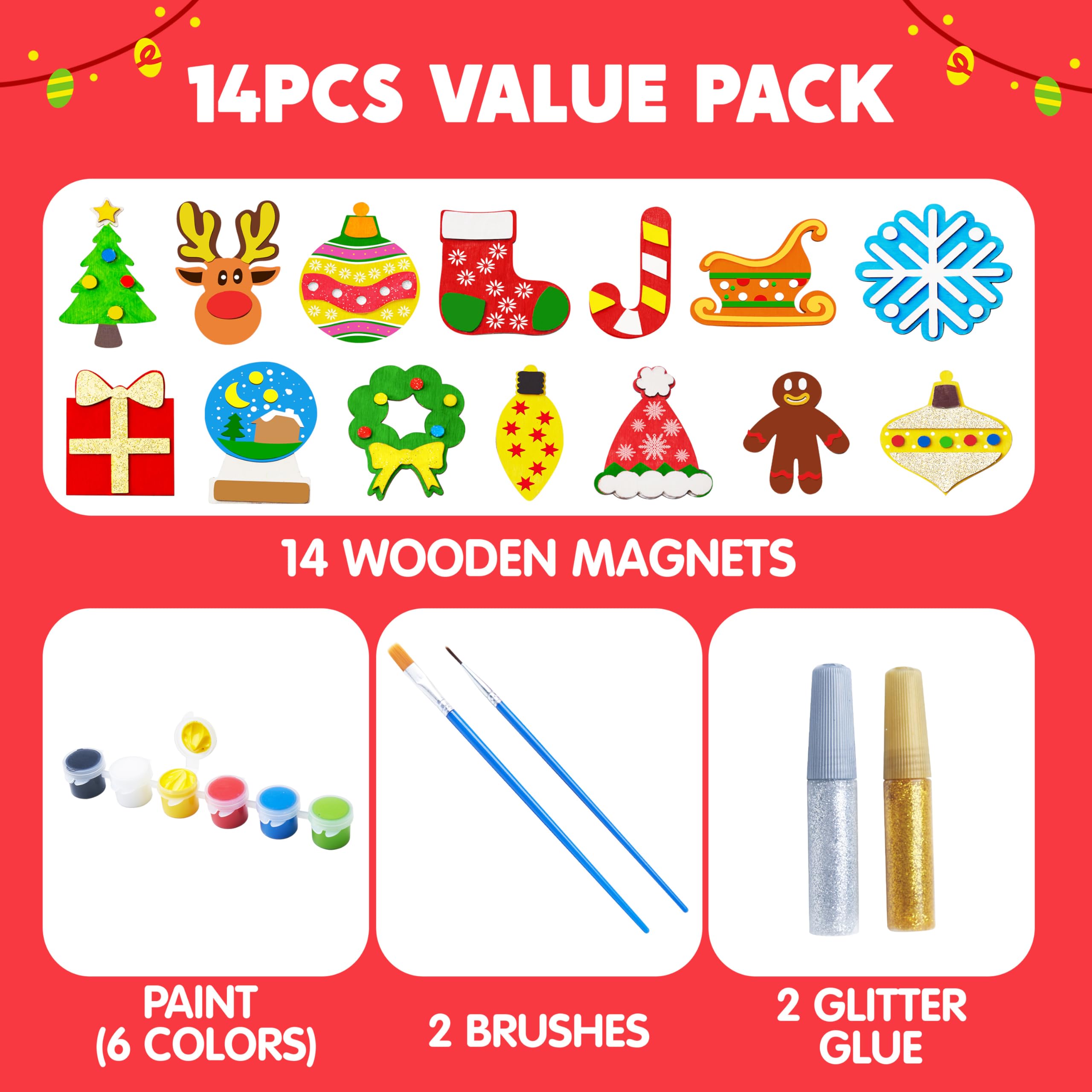 JOYIN glitter glue pack adds shimmering accents to magnet art.