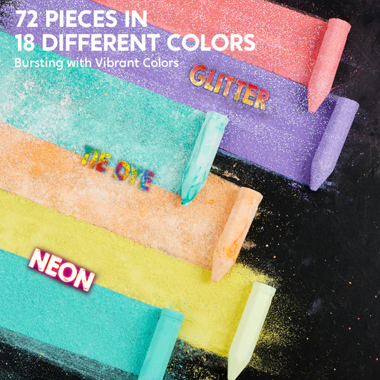 JOYIN glitter sidewalk chalk set adds shimmering accents to drawings