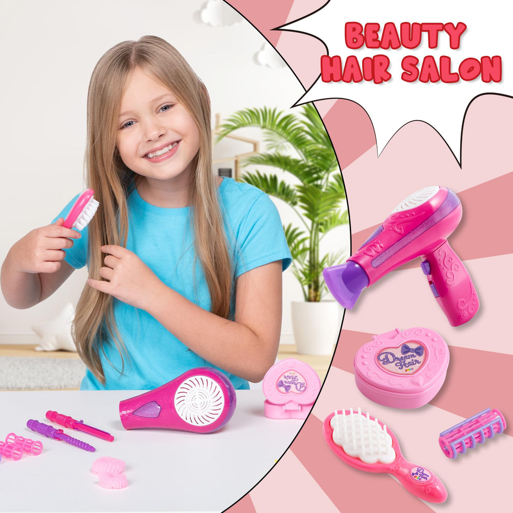 JOYIN Combs, hair ties, and clips keep hairstyles secure during play.