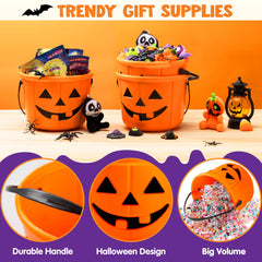 JOYIN Halloween buckets with durable plastic handles for kids.