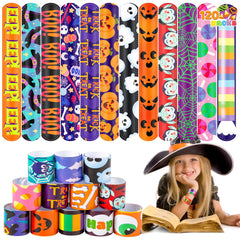JOYIN Halloween slap bracelet design H, vibrant designs for party favors.