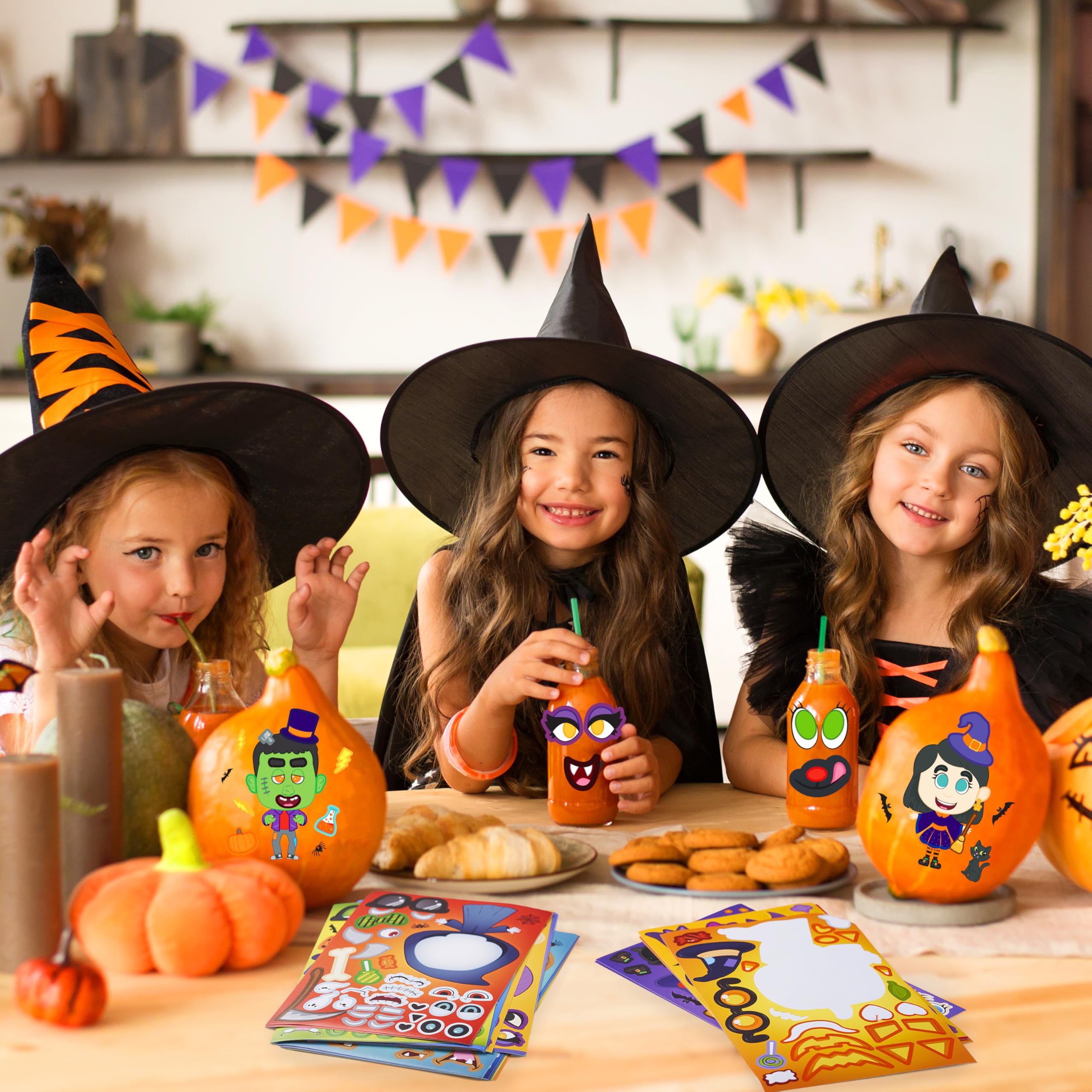 JOYIN jack-o-lantern-face Halloween sticker for festive favors and prompts