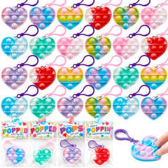 JOYIN heart pop bubble keychain with cards for classroom gifting and playful moments