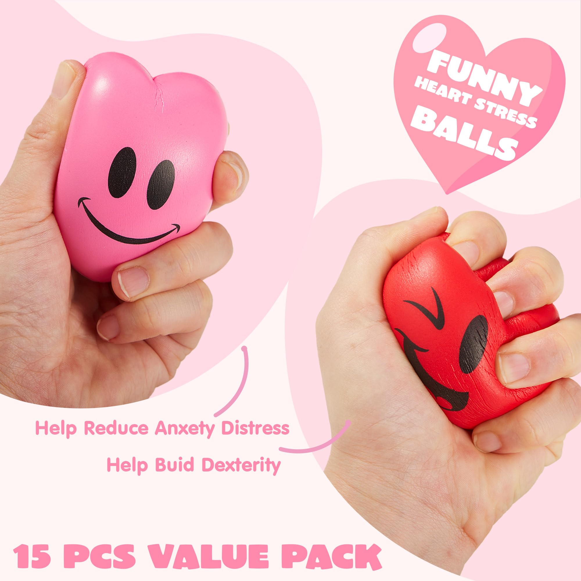 JOYIN heart stress ball with rose-face design suitable for party prizes