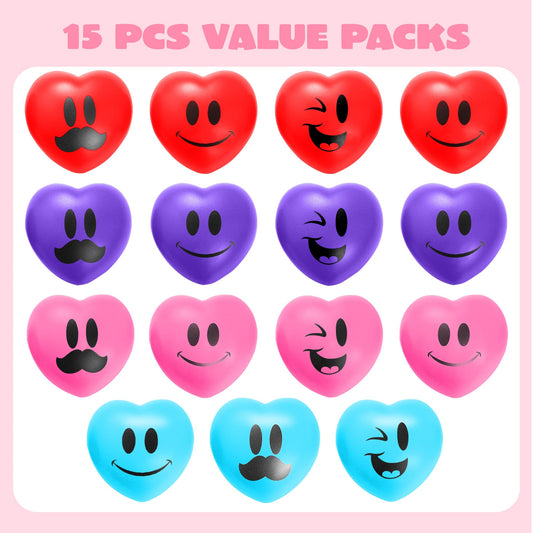 JOYIN pink heart stress ball with cheerful face for focus and play
