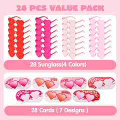 JOYIN heart sunglasses with seven card designs for celebrations