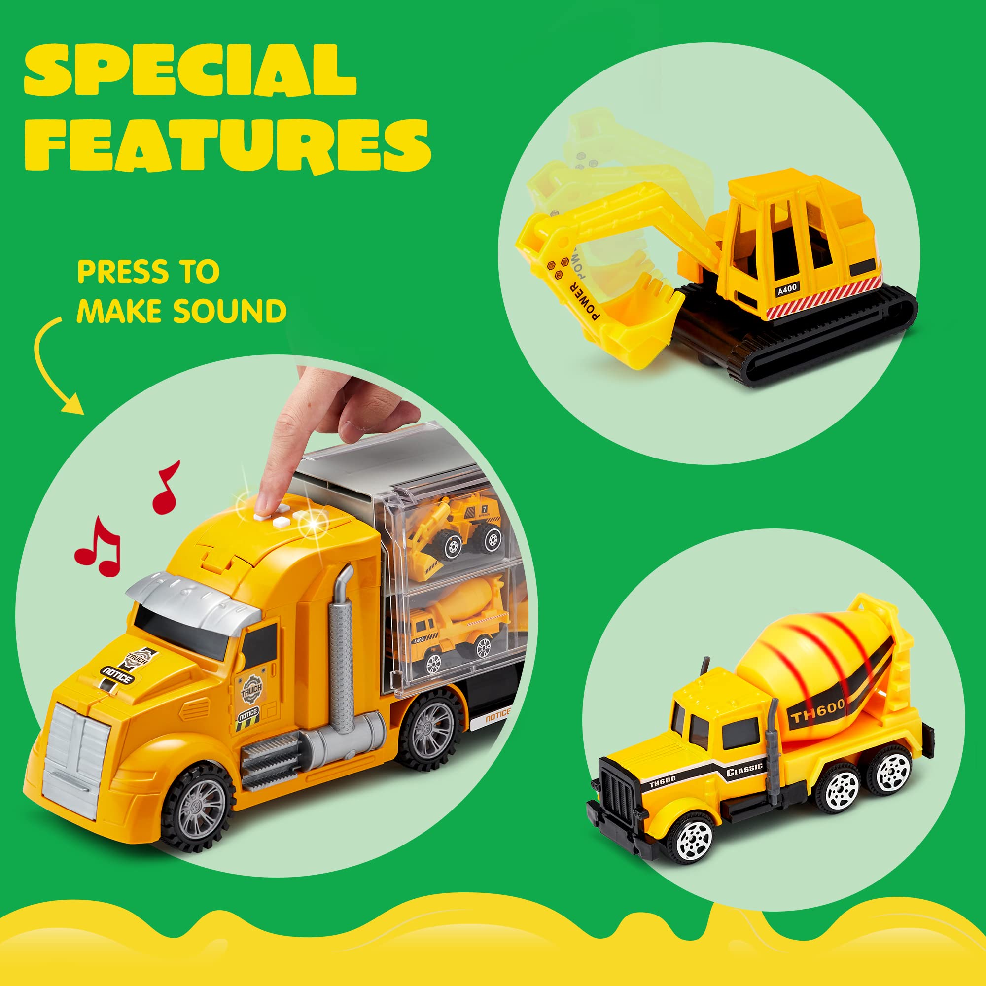 JOYIN set enables imaginative construction-site scenarios with shovels, loaders, and transport tasks.